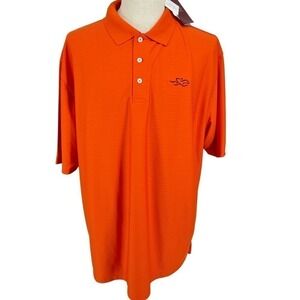 EMBRACE THE RACE Orange Dri-fit Short Sleeve Golf Polo w/ Blue Logo Size 2XL NWT